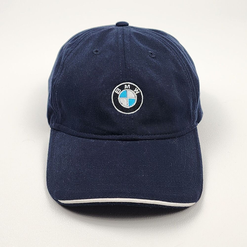 Vintage BMW Logo Adjustable Dad Hat Cap Black Strapback Lifestyle